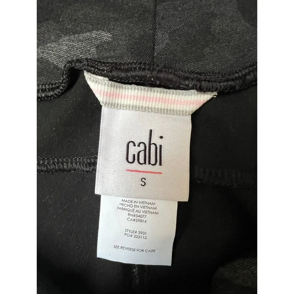 Cabi Black Grey Camo Legging Size Small Pockets Rayon Nylon Blend - Picture 9 of 10